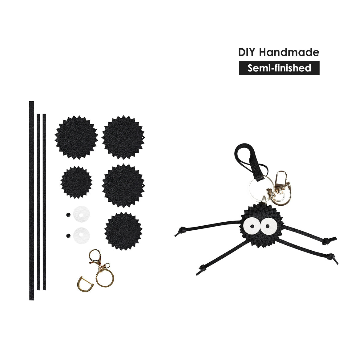 CUCUBIRD POPSEWING® Sheep Leather Scoot Sprites Keychain DIY Kit  
