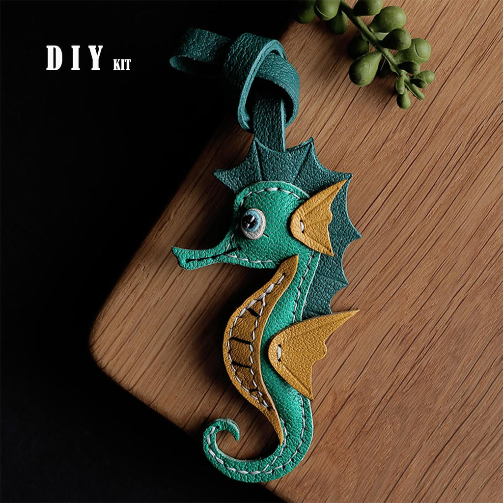 CUCUBIRD POPSEWING® Sheep Leather Sea Horse Bag Charm DIY Kit  