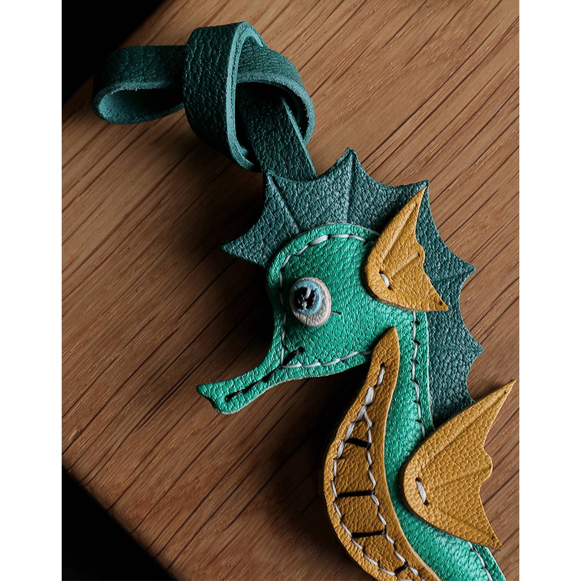 CUCUBIRD POPSEWING® Sheep Leather Sea Horse Bag Charm DIY Kit  