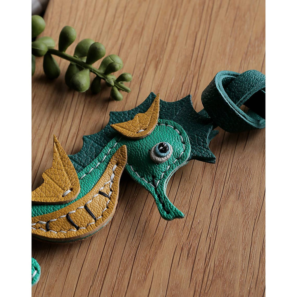 CUCUBIRD POPSEWING® Sheep Leather Sea Horse Bag Charm DIY Kit  