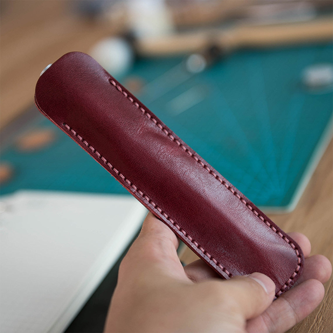 CUCUBIRD POPSEWING® Full Grain Leather Single Pen Case DIY Kit  