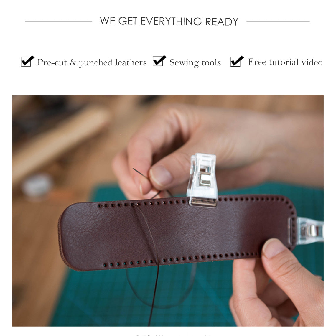 CUCUBIRD POPSEWING® Full Grain Leather Single Pen Case DIY Kit  