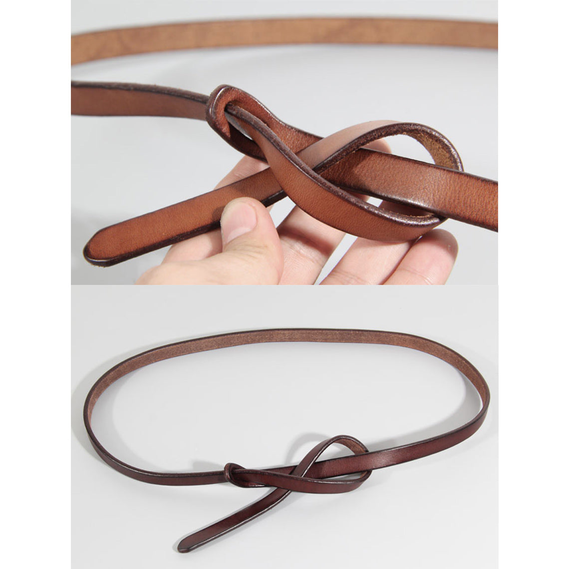 CUCUBIRD POPSEWING® Full Grain Leather Skinny Dress Belt for Women  