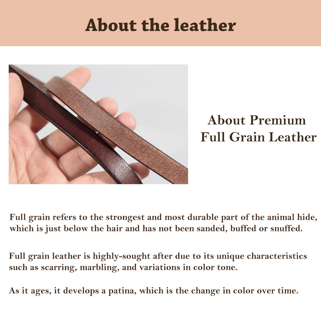 CUCUBIRD POPSEWING® Full Grain Leather Skinny Dress Belt for Women  