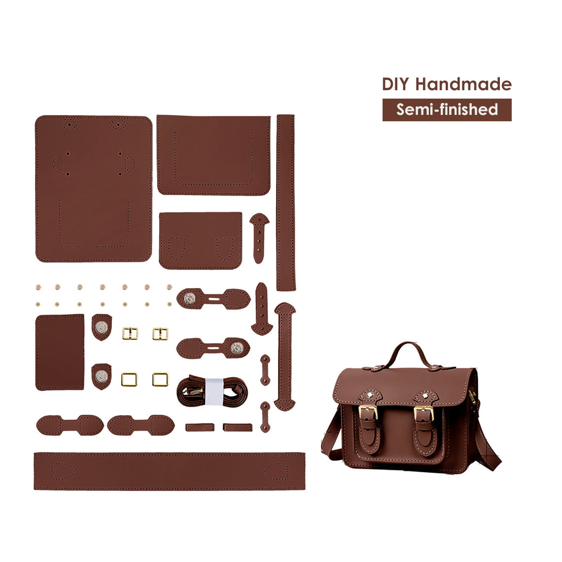 CUCUBIRD POPSEWING® Lady Leather Small Satchel Bag DIY Kit  
