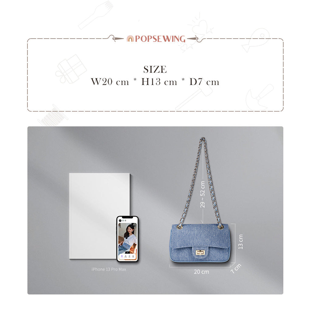 CUCUBIRD POPSEWING® Leather Denim Small Chain Bag DIY Kits  