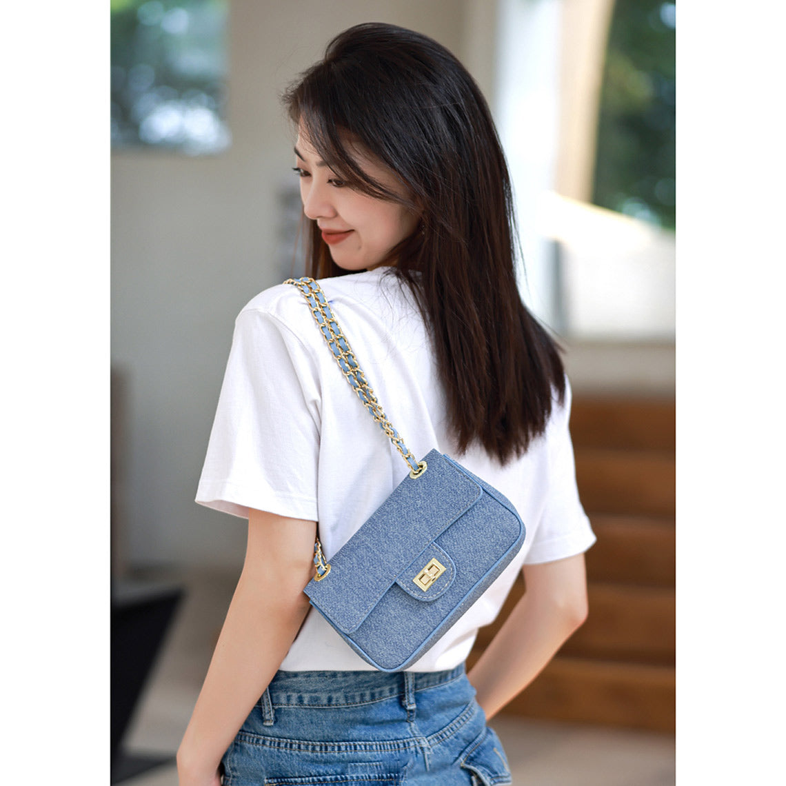 CUCUBIRD POPSEWING® Leather Denim Small Chain Bag DIY Kits  