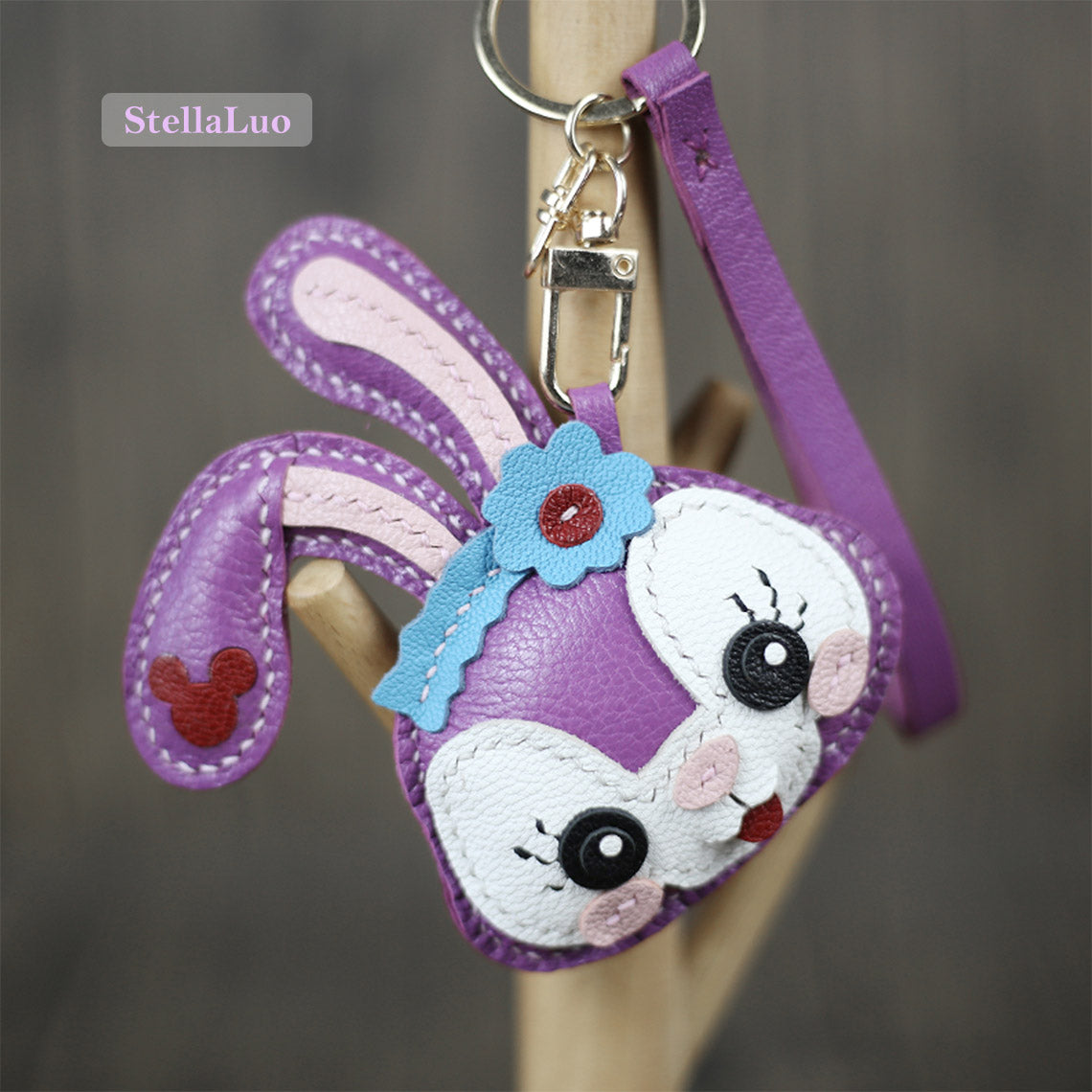 CUCUBIRD POPSEWING® Leather Lavender Bunny Keychain DIY Kit  