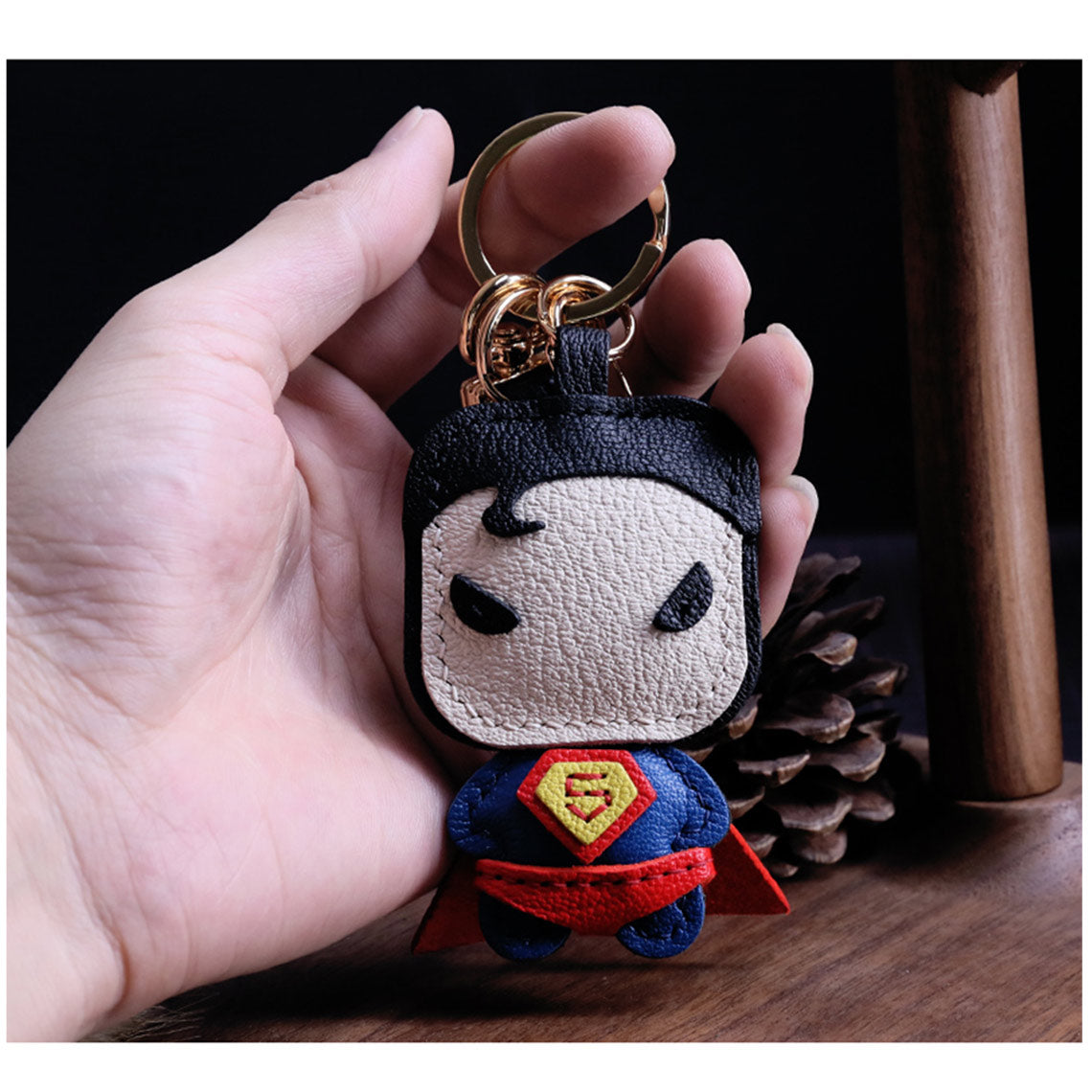 CUCUBIRD POPSEWING® Sheep Leather Superman Keychain DIY Kit  