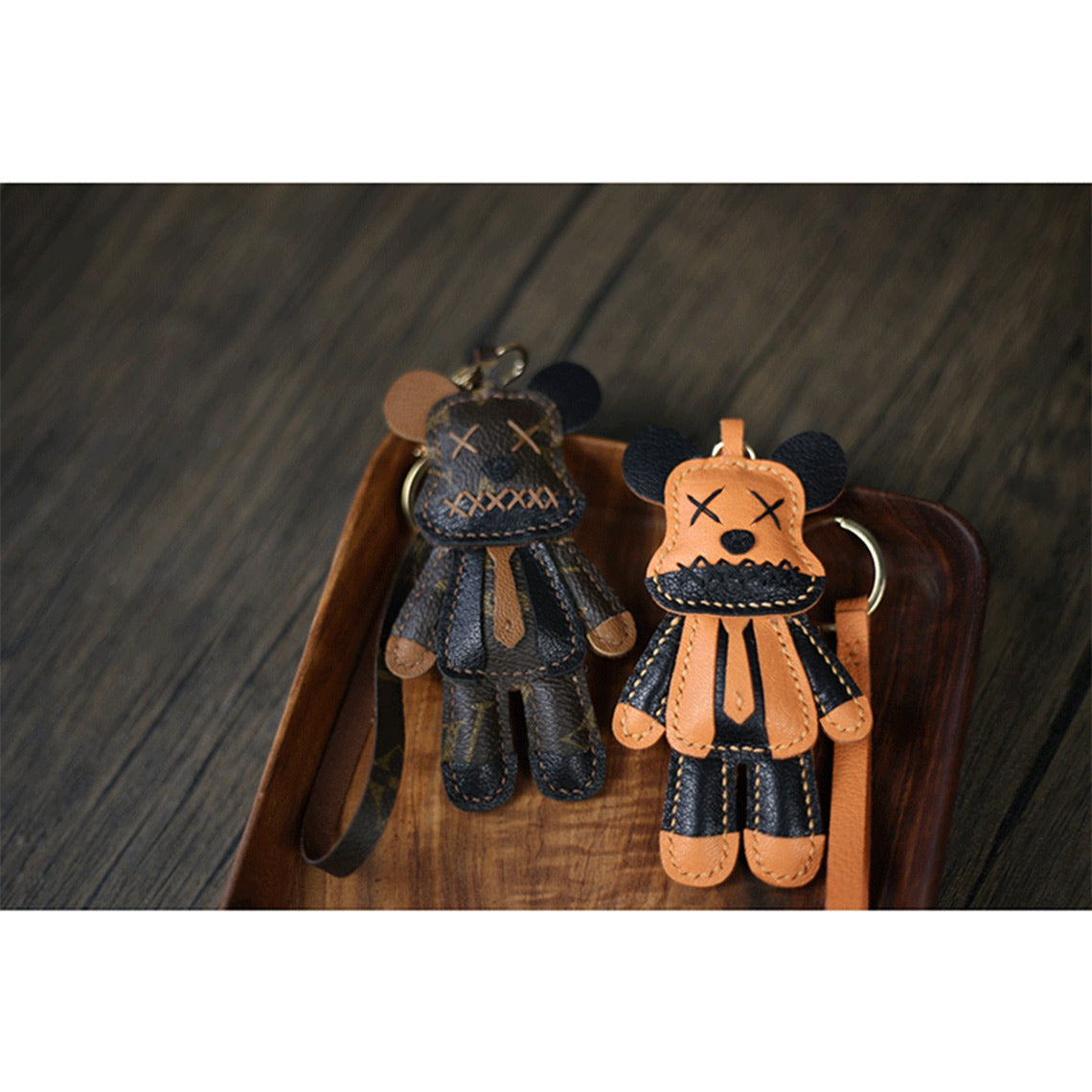 CUCUBIRD POPSEWING® Leather Violent Bear Keychain Charm DIY Kit  