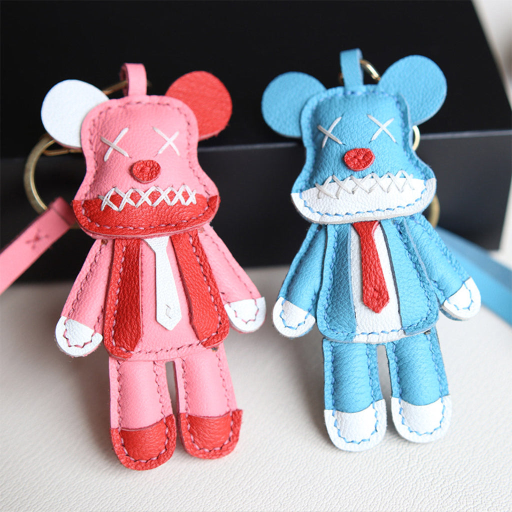 CUCUBIRD POPSEWING® Leather Violent Bear Keychain Charm DIY Kit  