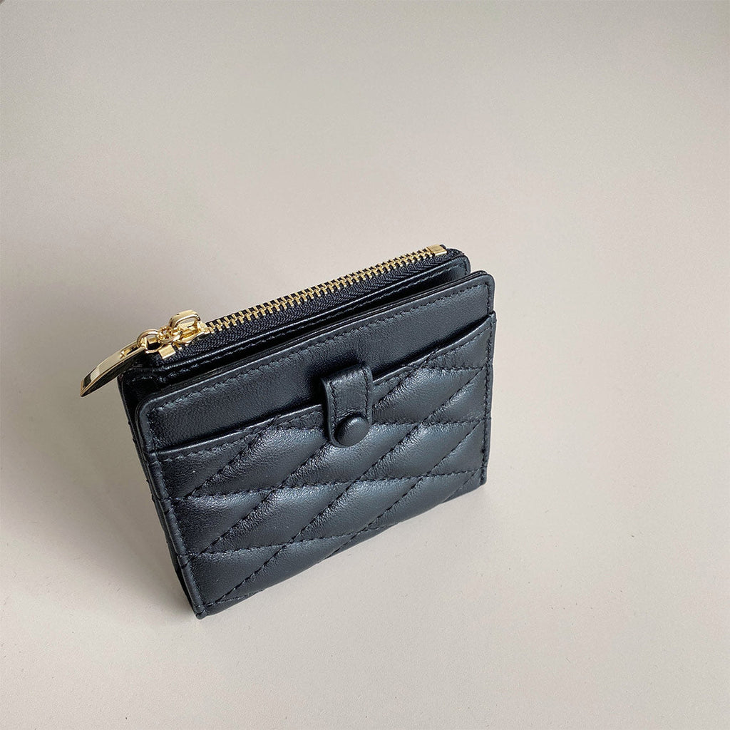 CUCUBIRD Sheep Leather Quilted Bifold Wallet  