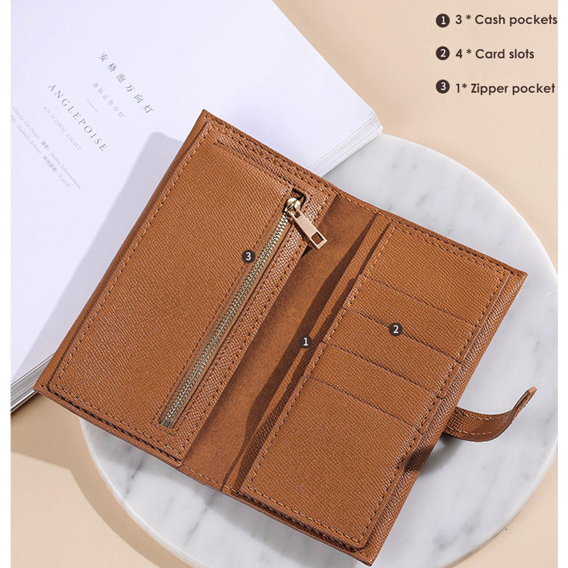 CUCUBIRD POPSEWING® Leather Slim Strap Bi-fold Bearn Wallet DIY Kit  