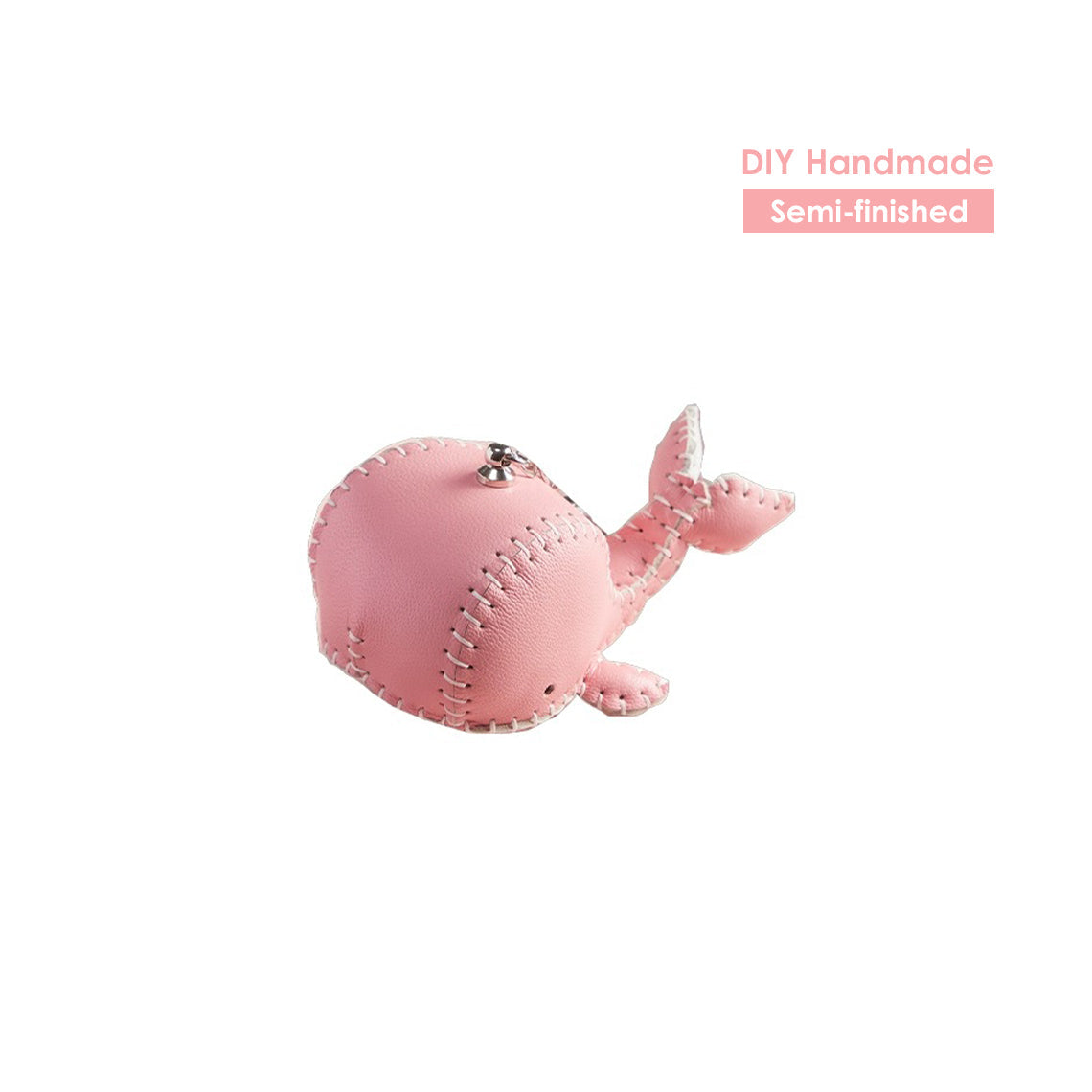 CUCUBIRD POPSEWING® Sheep Leather Whale Keychain DIY Kit  