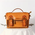 CUCUBIRD Vegetable Tanned Leather Vintage Women Satchel Bag  