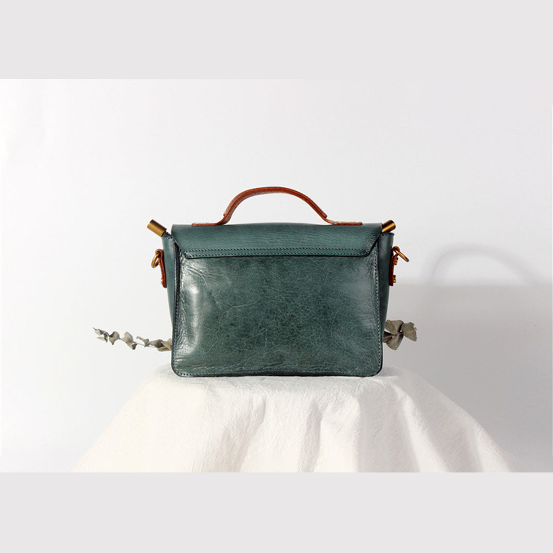 CUCUBIRD Vegetable Tanned Leather Vintage Women Satchel Bag  