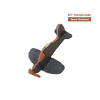 CUCUBIRD Sheep Leather Airplane Keychain DIY Kits Black - Keychain 