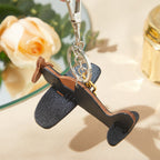CUCUBIRD Sheep Leather Airplane Keychain DIY Kits  