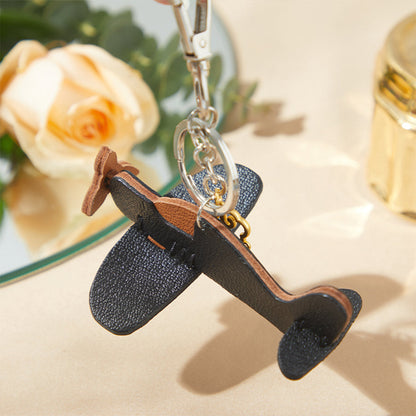 Sheep Leather Airplane Keychain DIY Kits - CUCUBIRD