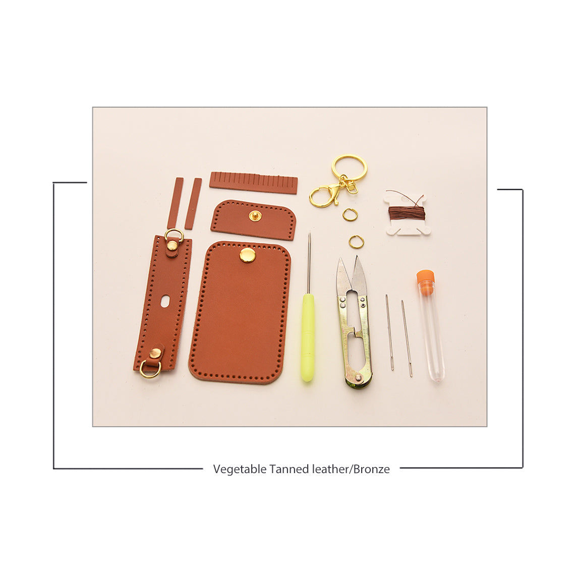 CUCUBIRD Full Grain Leather AirPods Pro Holder DIY Kit Bronze 