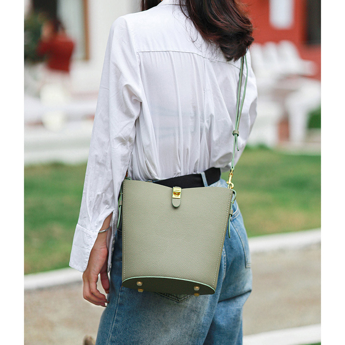 Leather Simple Bucket Crossbody Bag DIY Kit