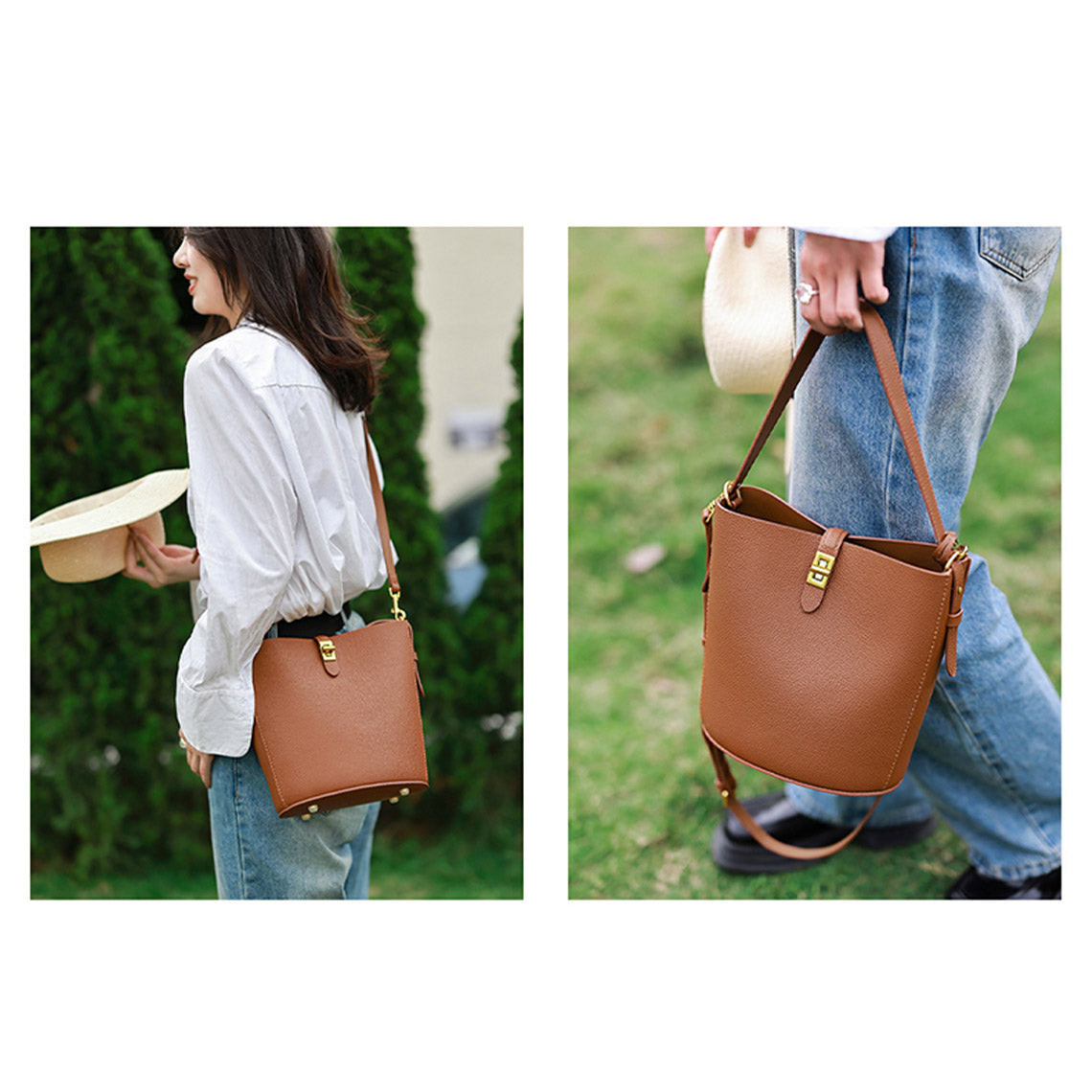 CUCUBIRD Leather Simple Bucket Crossbody Bag DIY Kit  