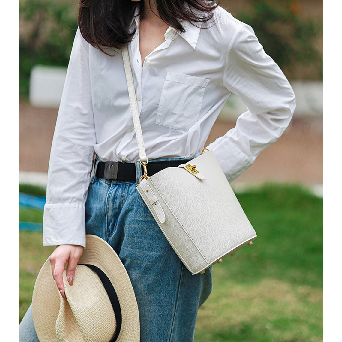 Leather Simple Bucket Crossbody Bag DIY Kit