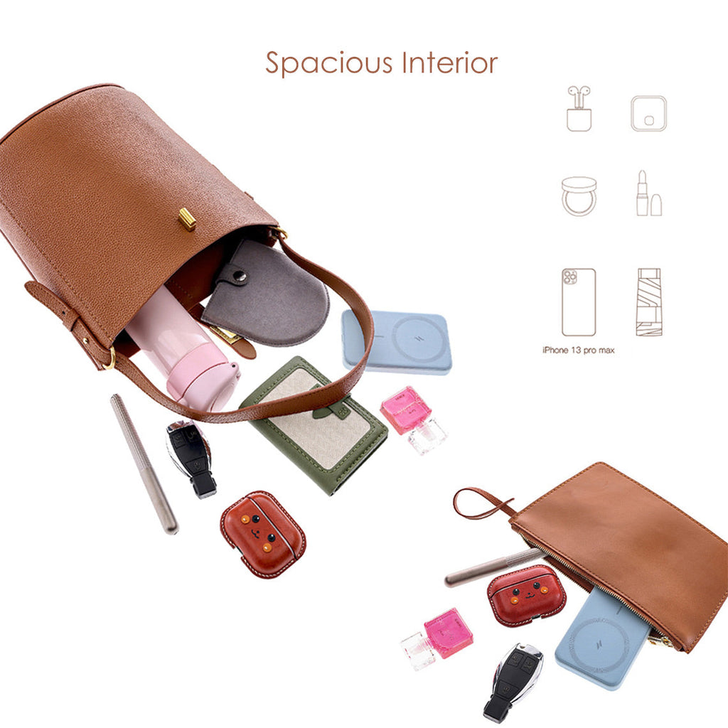 CUCUBIRD Leather Simple Bucket Crossbody Bag DIY Kit  