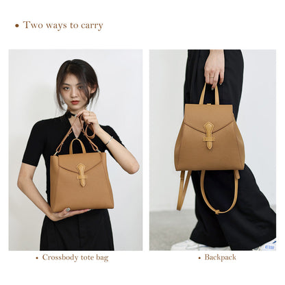 Top Grain Leather Women Tote Backpack DIY Kit - CUCUBIRD