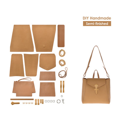 Top Grain Leather Women Tote Backpack DIY Kit - CUCUBIRD