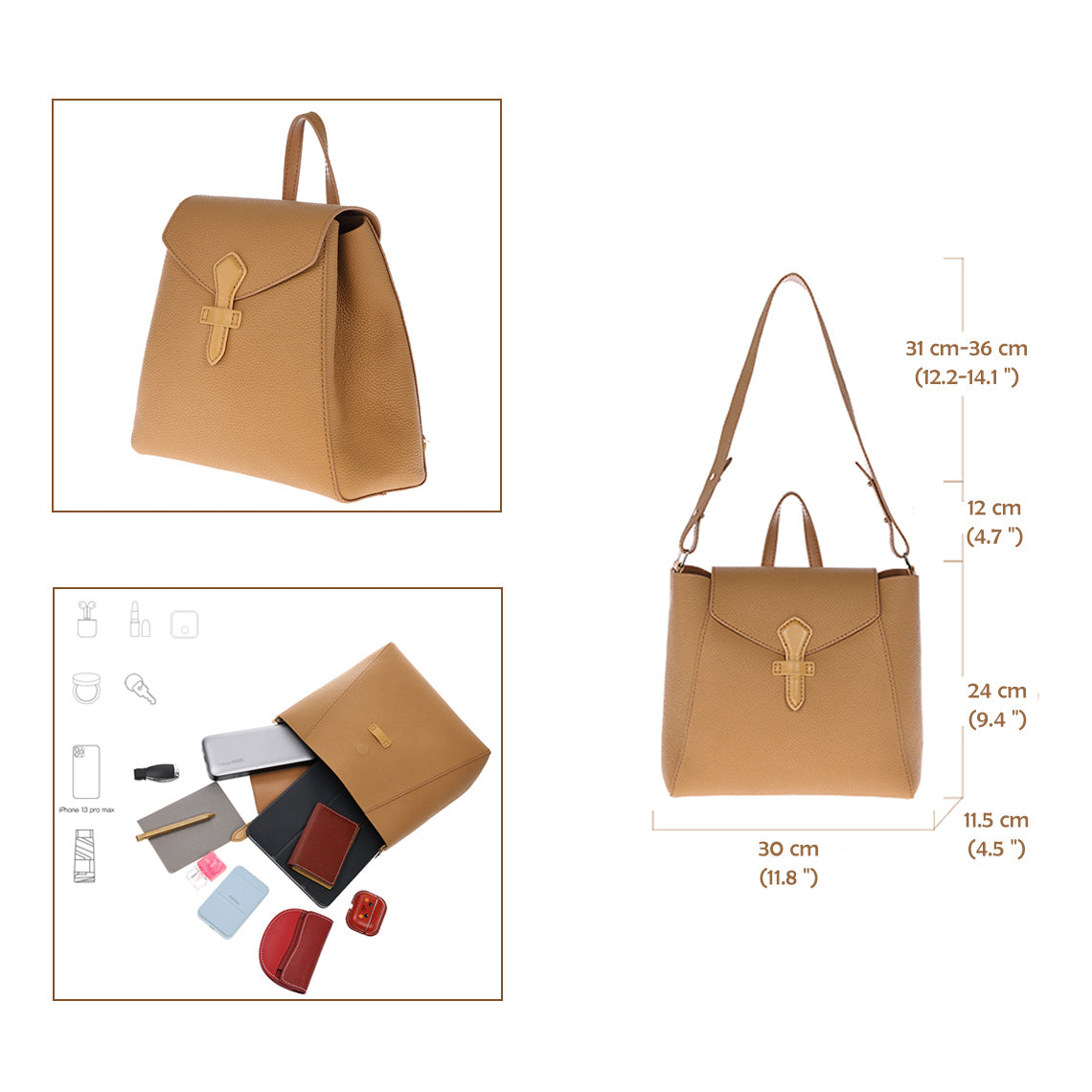 CUCUBIRD Top Grain Leather Women Tote Backpack DIY Kit  