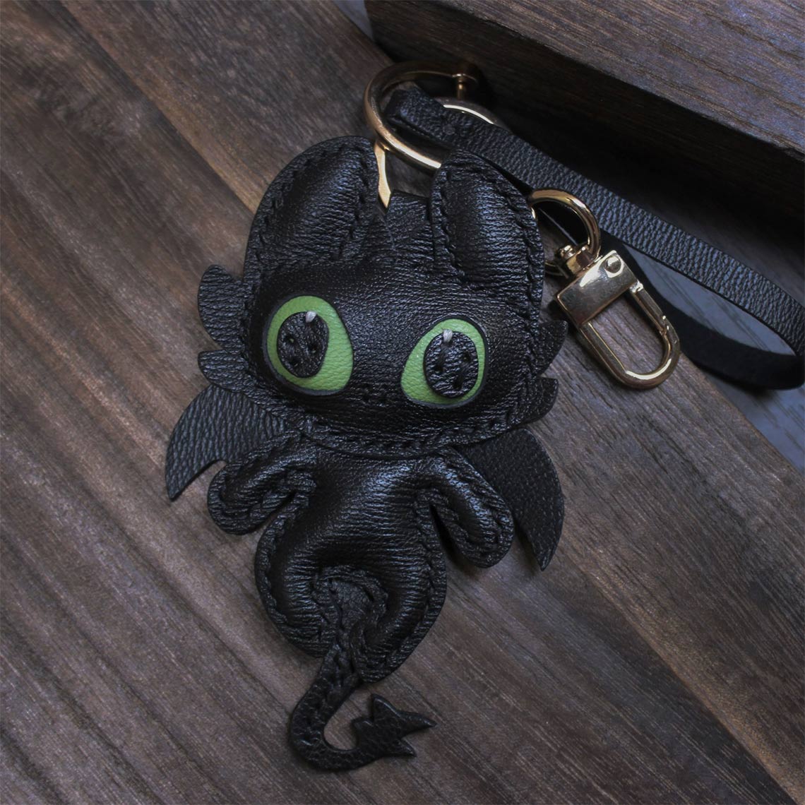 Sheep Leather Toothless Dragon Keychain DIY Kits - CUCUBIRD