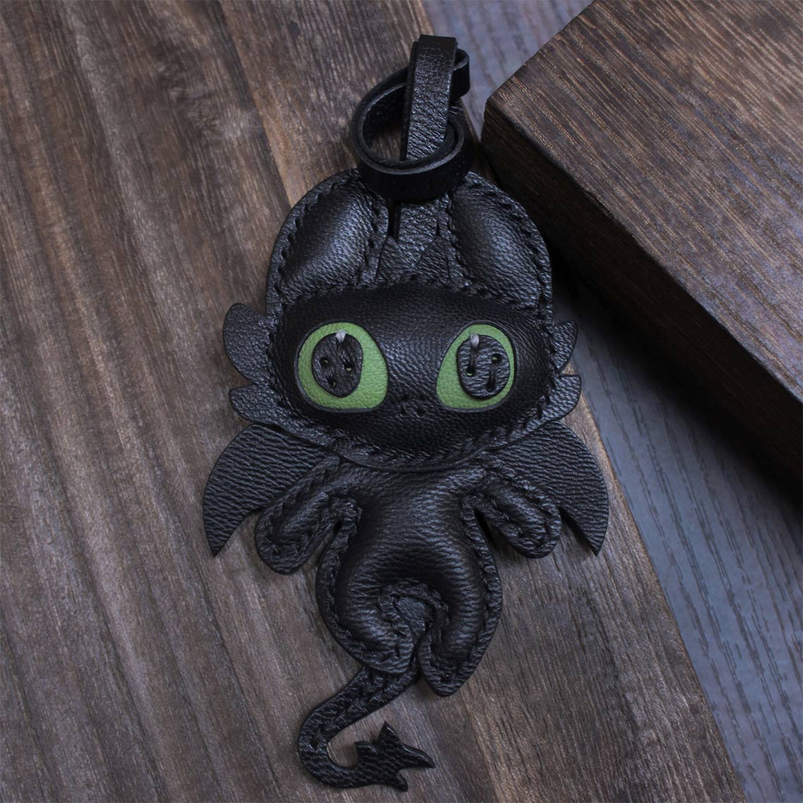 CUCUBIRD Sheep Leather Toothless Dragon Keychain DIY Kits Toothless - Charm Kit 