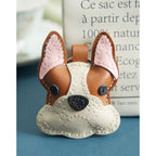 CUCUBIRD Sheep Leather French Bulldog Keychain DIY Kit  