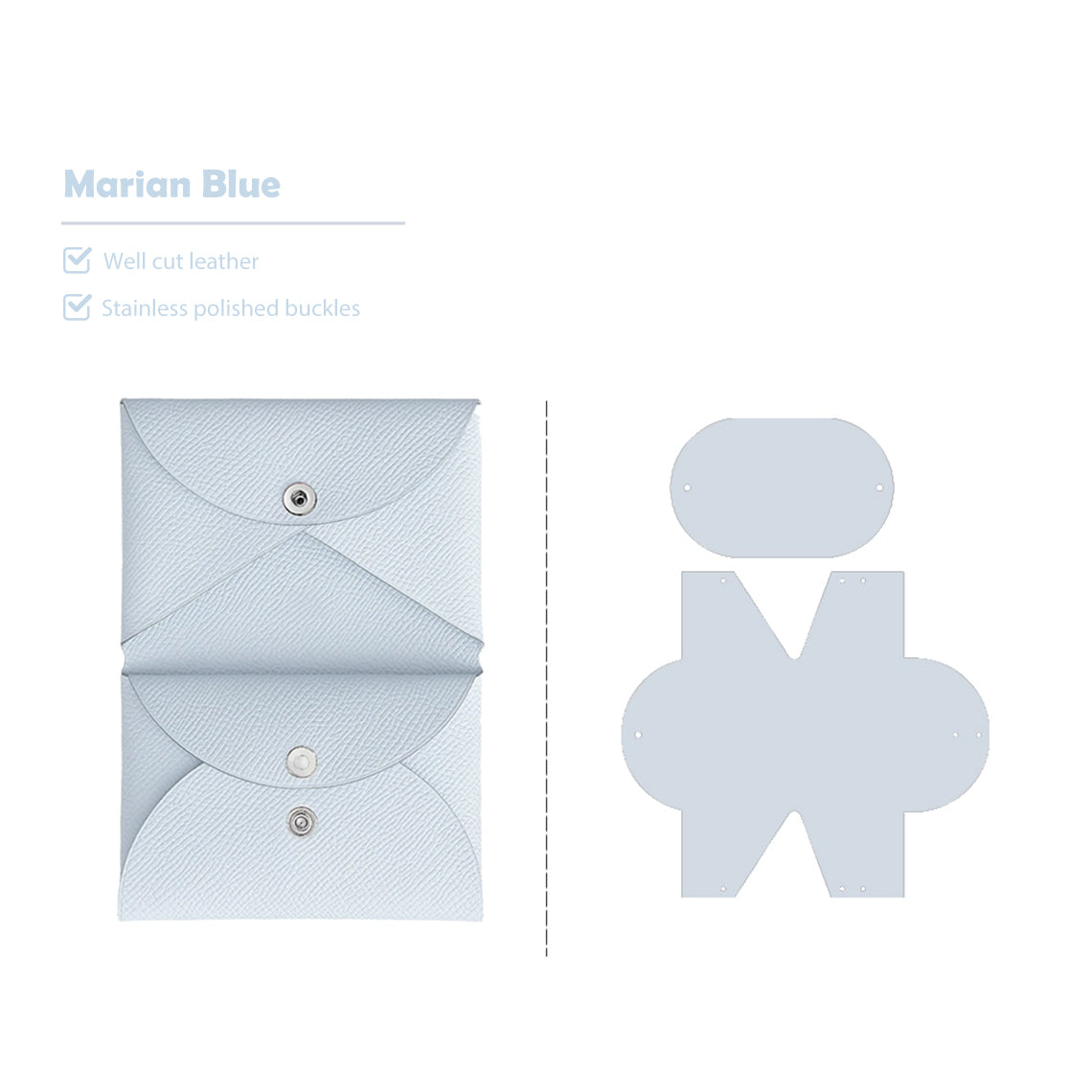 CUCUBIRD Epsom Leather Inspired Calvi Duo Card Holder DIY Kits Marian Blue 