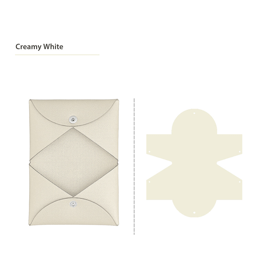 CUCUBIRD Epsom Leather Inspired Calvi Card Holder DIY Kit Creamy White 