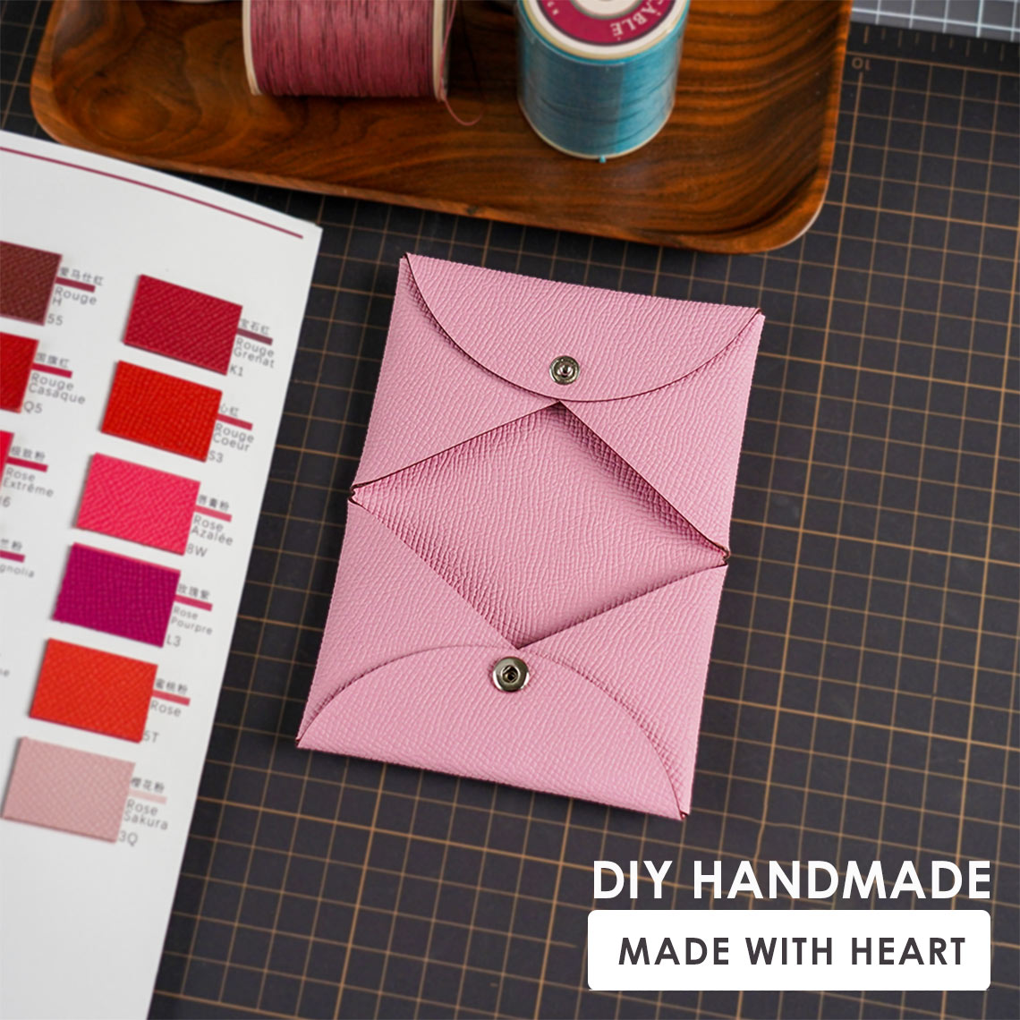 Epsom Leather Inspired Calvi Card Holder DIY Kit - CUCUBIRD