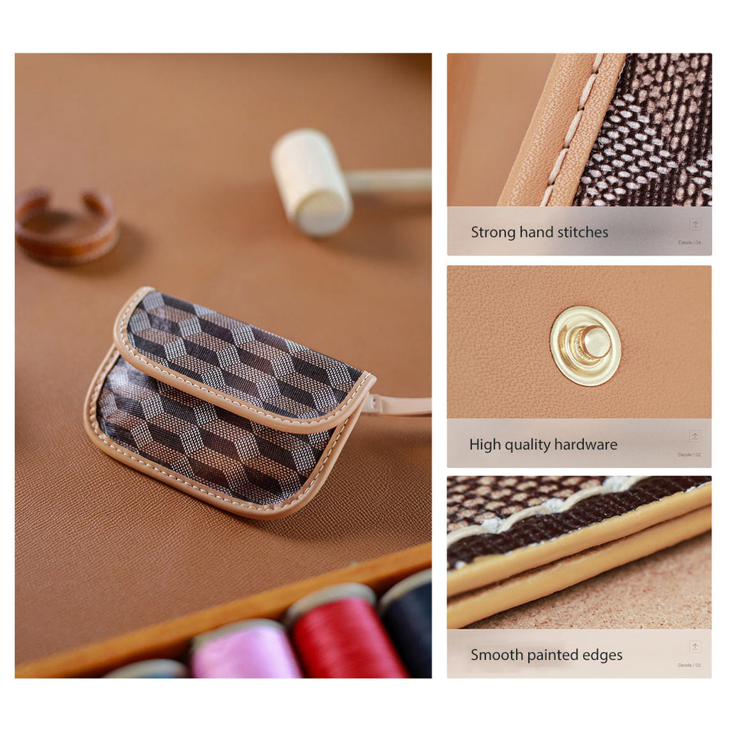 CUCUBIRD Leather Checker Coin Purse DIY Kits  