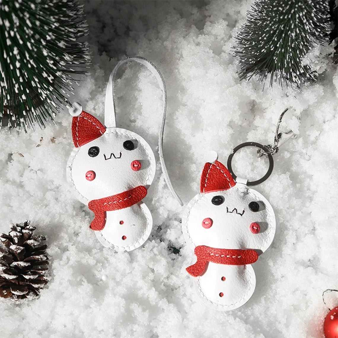 CUCUBIRD Sheep Leather Christmas Charms  DIY Kits Snowman 
