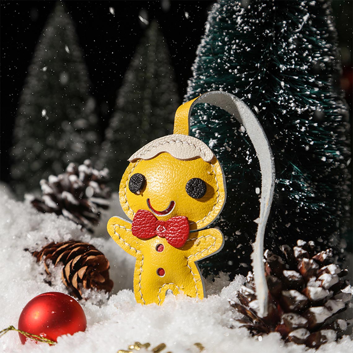 CUCUBIRD Sheep Leather Christmas Charms  DIY Kits Gingerbread Man 