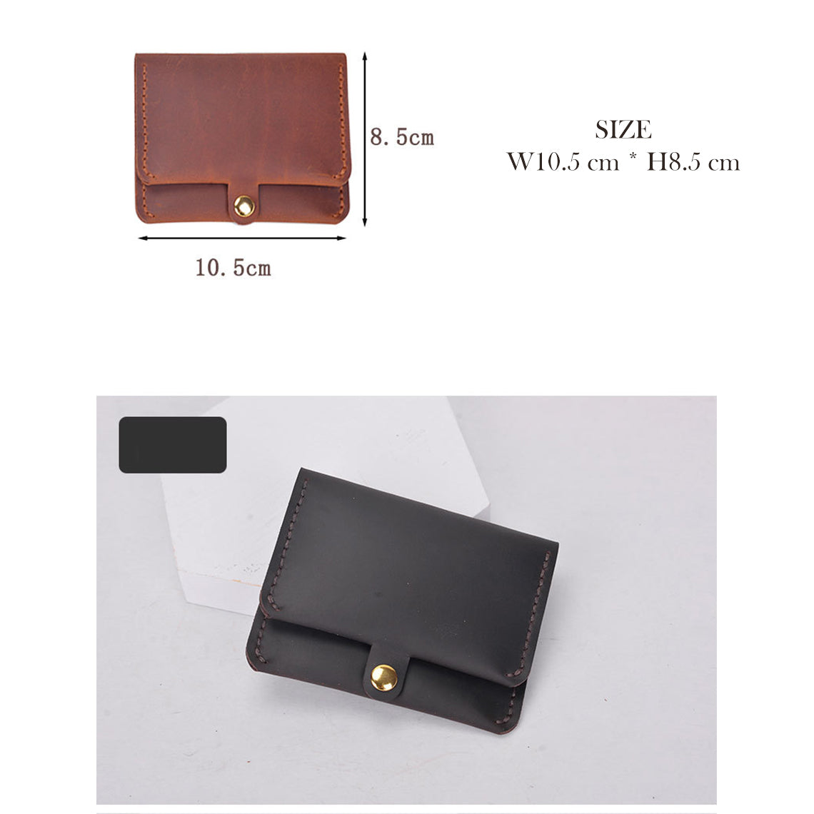 CUCUBIRD Crazy Horse Leather Bifold Card Holder DIY Kit  