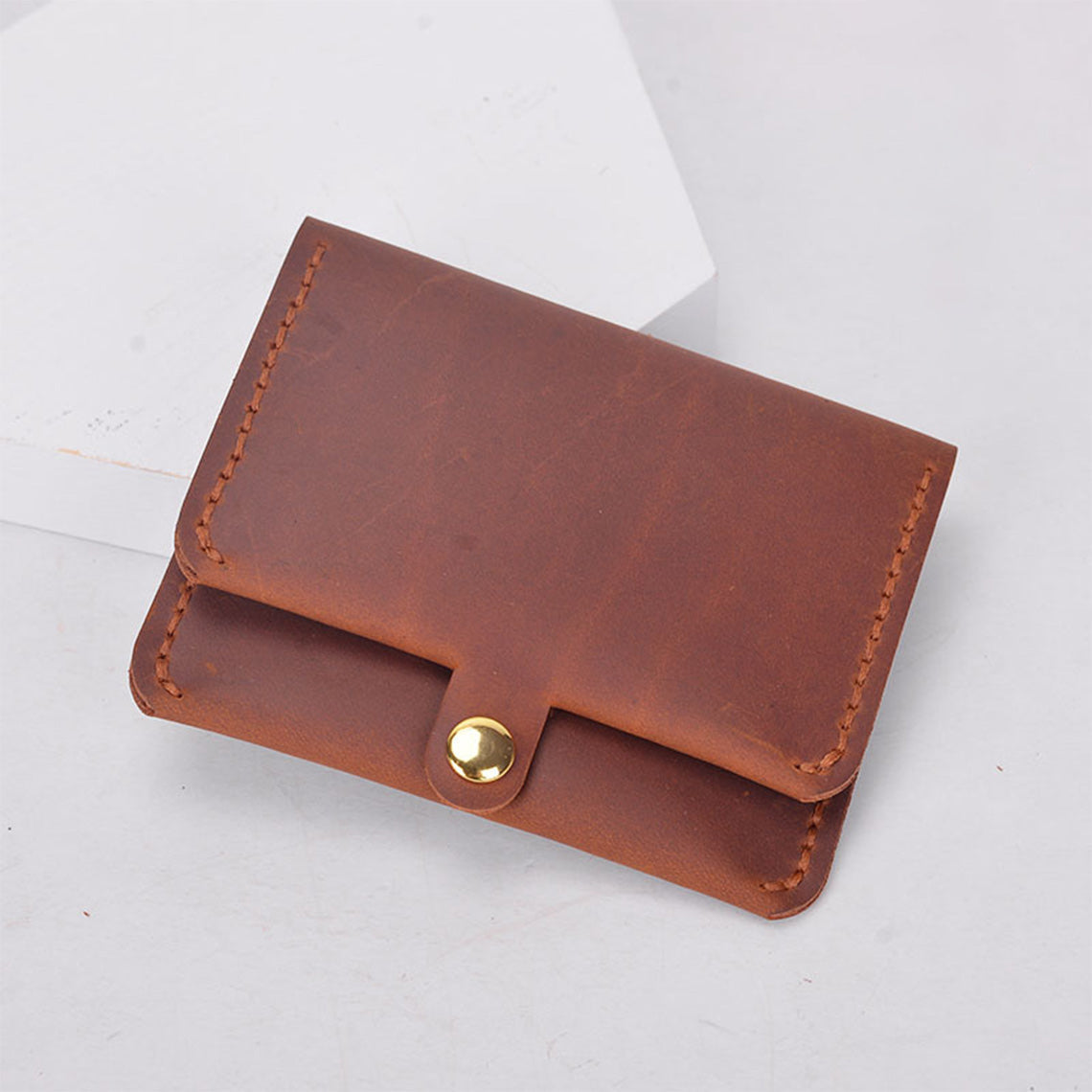 CUCUBIRD Crazy Horse Leather Bifold Card Holder DIY Kit  