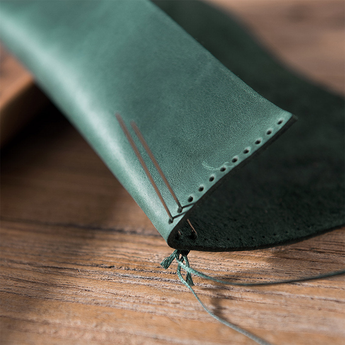 CUCUBIRD Full Grain Leather Drawstring Pen Case DIY Kits  