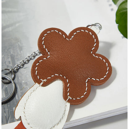 Sheep Leather Happy Duck Keychain DIY Kits - CUCUBIRD