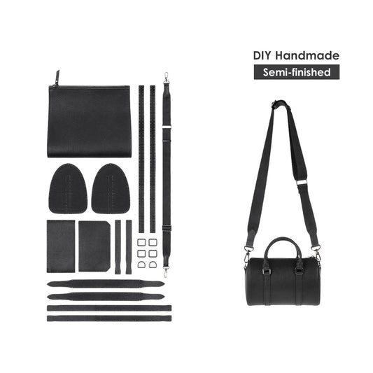 Leather Black Boston Bag DIY Kits - CUCUBIRD