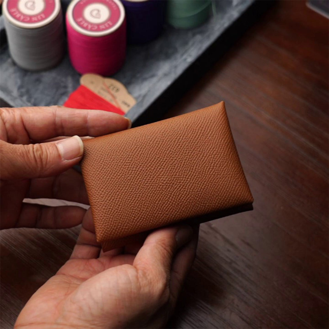 Epsom Leather Inspired Calvi Duo Card Holder DIY Kits - CUCUBIRD