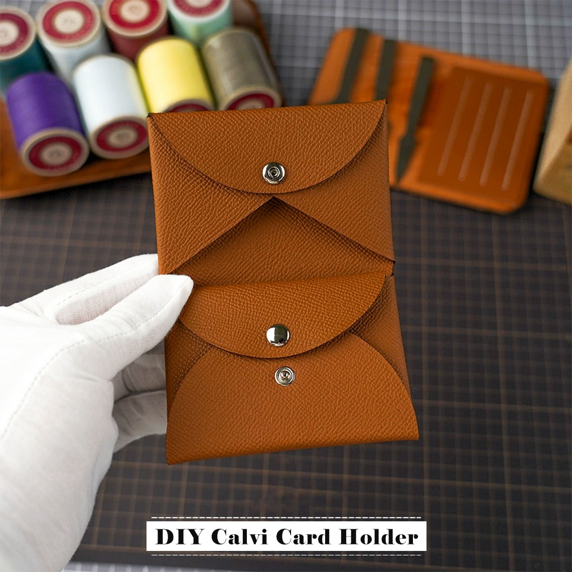 Epsom Leather Inspired Calvi Duo Card Holder DIY Kits - CUCUBIRD