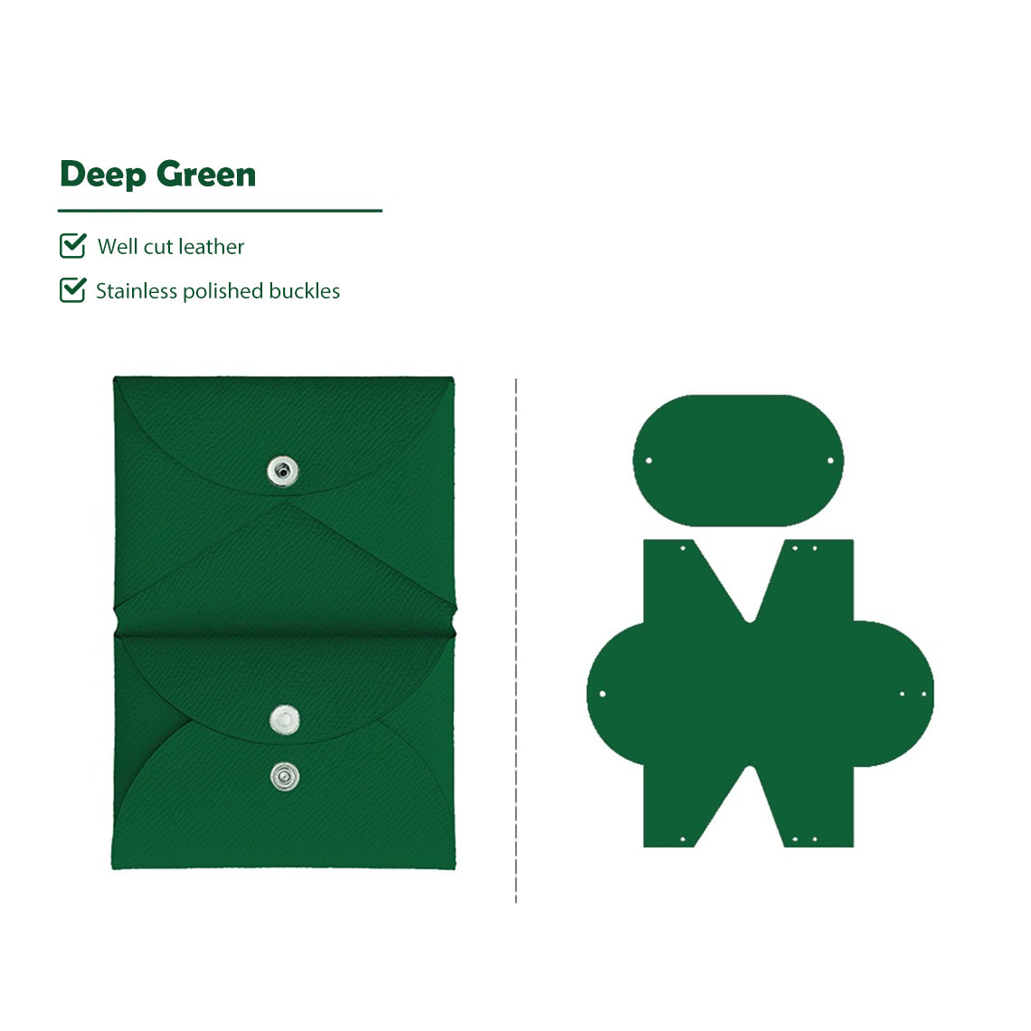 CUCUBIRD Epsom Leather Inspired Calvi Duo Card Holder DIY Kits Deep Green 