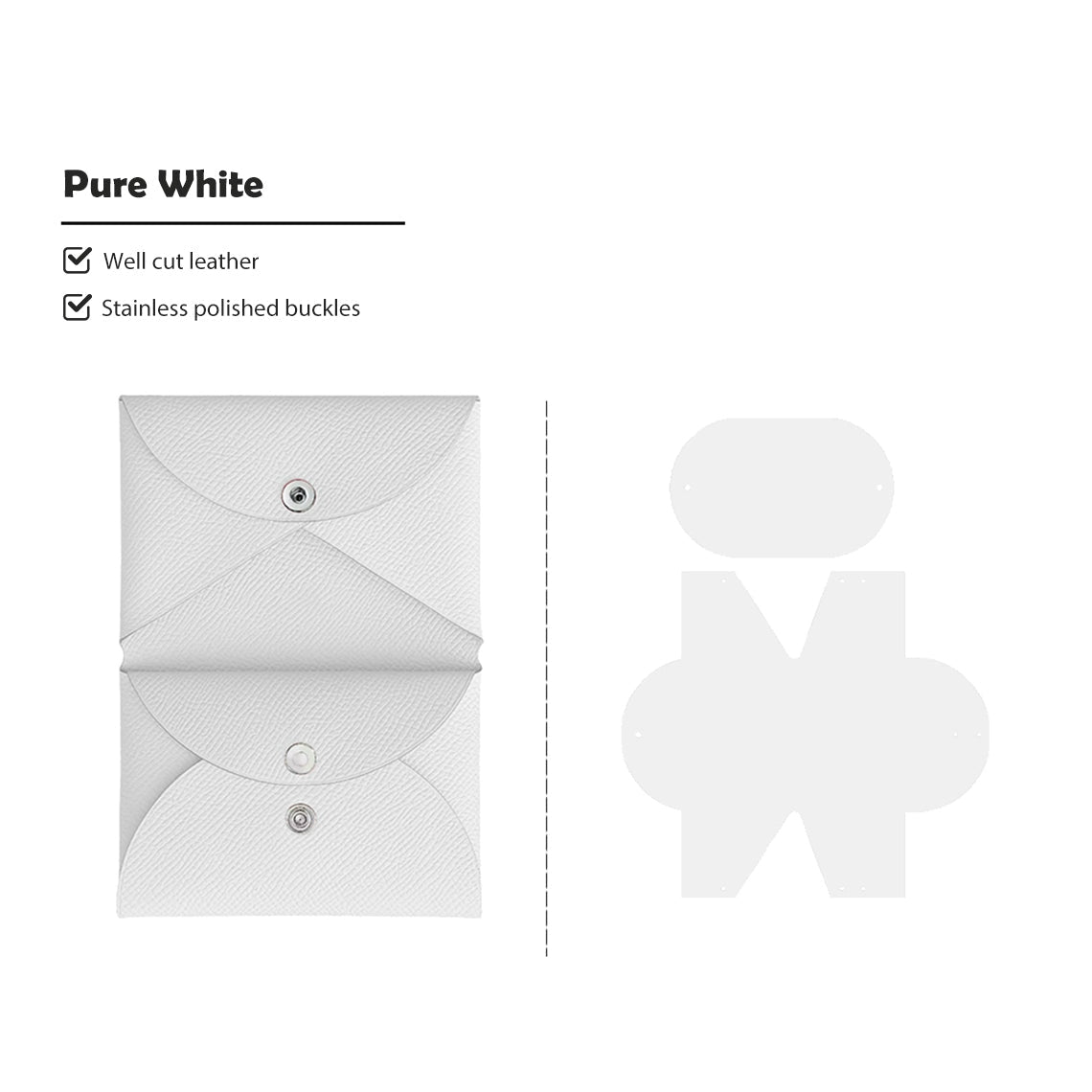 CUCUBIRD Epsom Leather Inspired Calvi Duo Card Holder DIY Kits Pure White 