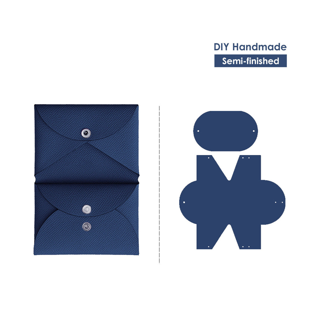 CUCUBIRD Epsom Leather Inspired Calvi Duo Card Holder DIY Kits Agate Blue 